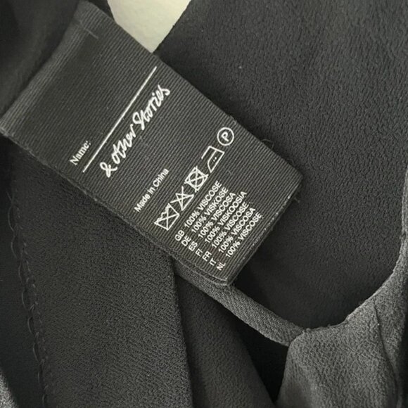 & Other Stories Black Strappy Back Midi Dress - Picture 4 of 4